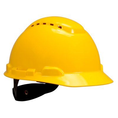 หมวกนิรภัย แบบปรับหมุน มีรูระบายอากาศ สีเหลือง รุ่น H-702V