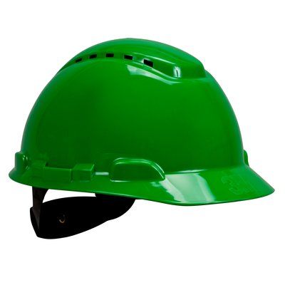 หมวกนิรภัย แบบปรับหมุน มีรูระบายอากาศ สีเขียว รุ่น H-704V