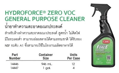CRC HYDROFORCE ZERO VOC GENERAL PURPOSE CLEANER น้ำยาทำความสะอาดอเนกประสงค์